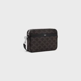Petit sac messager en Triomphe Canvas et cuir de veau