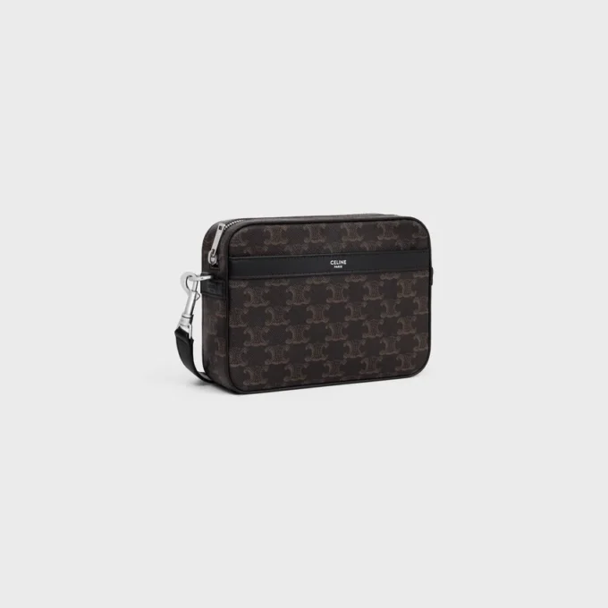 Petit sac messager en Triomphe Canvas et cuir de veau Petit sac messager en Triomphe Canvas et cuir de veau