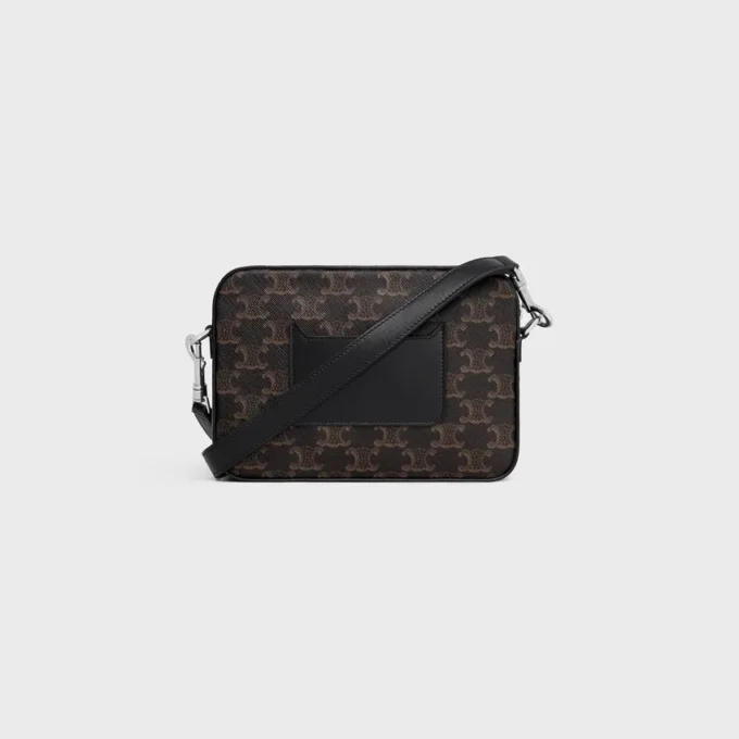 Petit sac messager en Triomphe Canvas et cuir de veau Petit sac messager en Triomphe Canvas et cuir de veau