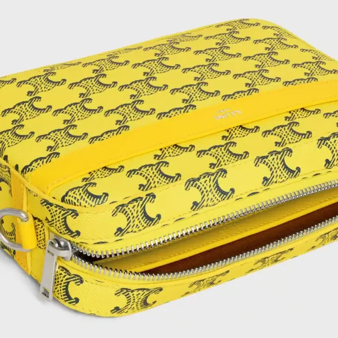 Petit sac messager en Triomphe Canvas et cuir de veau