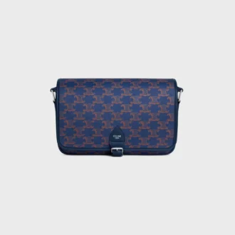 Petit sac messager Folco en Triomphe Canvas et cuir de veau