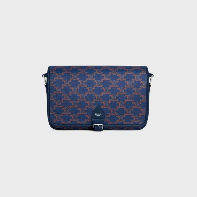 Petit sac messager Folco en Triomphe Canvas et cuir de veau