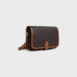 Petit sac messager Folco en Triomphe Canvas et cuir de veau