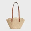 Petit sac Panier Classic de CELINE en raphia tressé et cuir de veau