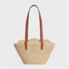 Petit sac Panier Classic de CELINE en raphia tressé et cuir de veau