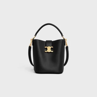 Petit sac seau Louise en cuir de veau lisse