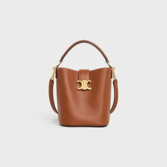 Petit sac seau Louise en cuir de veau lisse