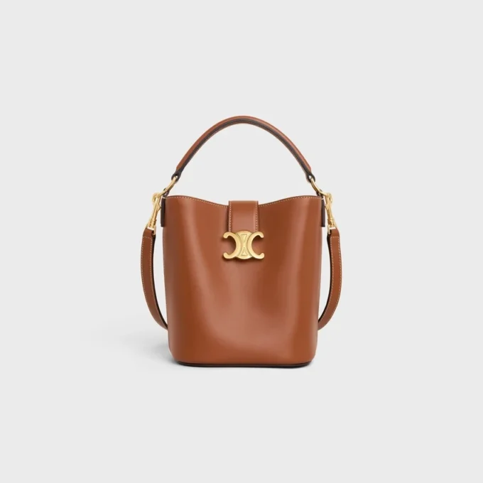 Petit sac seau Louise en cuir de veau lisse
