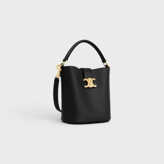 Petit sac seau Louise en cuir de veau lisse