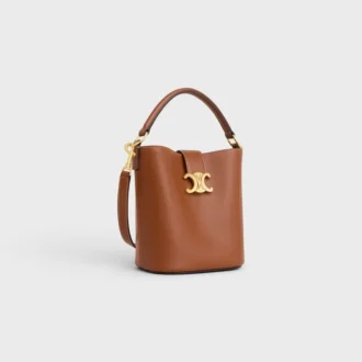 Petit sac seau Louise en cuir de veau lisse