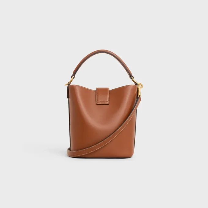 Petit sac seau Louise en cuir de veau lisse
