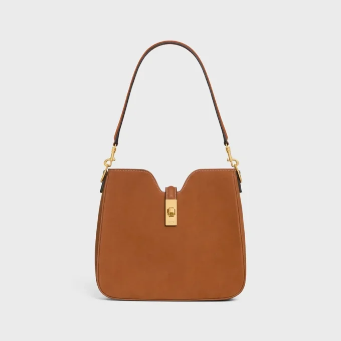 Petit sac souple Camille 16 en cuir de veau nubuck