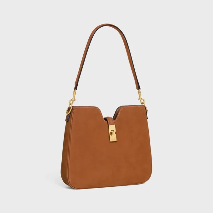 Petit sac souple Camille 16 en cuir de veau nubuck