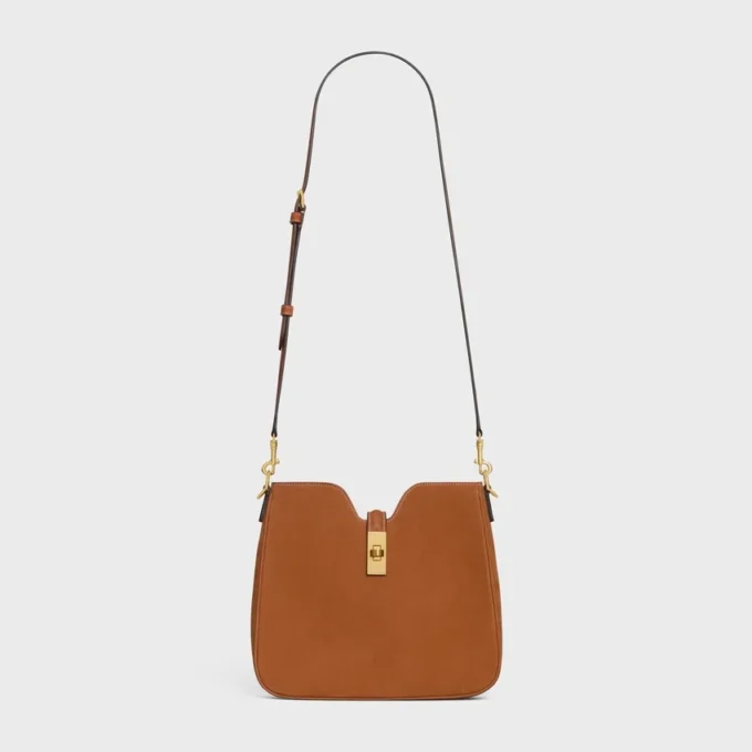 Petit sac souple Camille 16 en cuir de veau nubuck