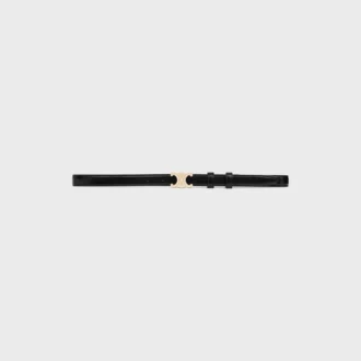 Petite ceinture Triomphe de 18 mm avec strass en cuir Taurillon