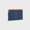 Petite pochette avec bandoulière Cuir Triomphe en textile brodé Petite pochette avec bandoulière Cuir Triomphe en textile brodé