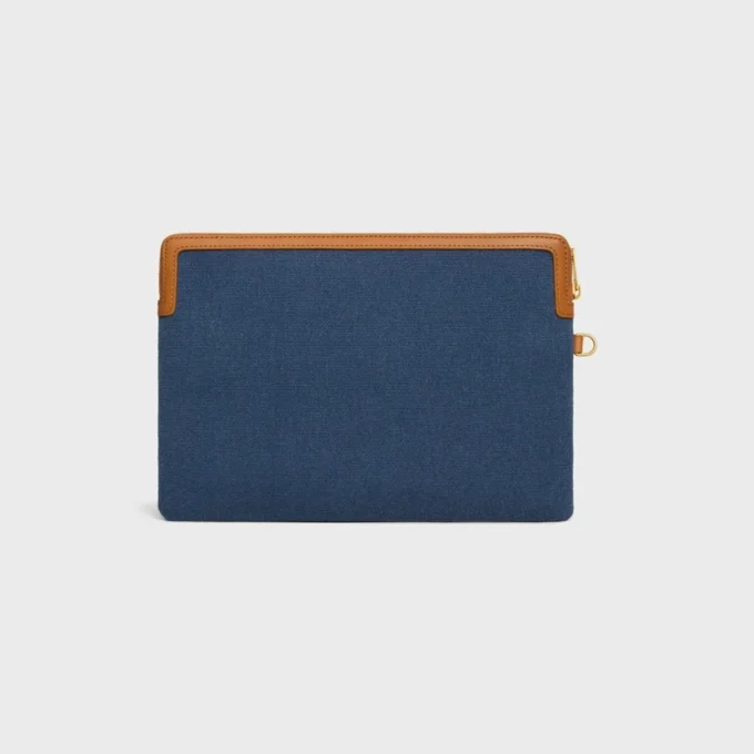 Petite pochette avec bandoulière Cuir Triomphe en textile brodé Petite pochette avec bandoulière Cuir Triomphe en textile brodé