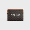 Petite pochette avec bandoulière Cuir Triomphe en Triomphe Canvas avec imprimé CELINE Petite pochette avec bandoulière Cuir Triomphe en Triomphe Canvas avec imprimé CELINE
