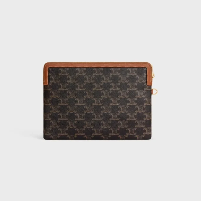 Petite pochette avec bandoulière Cuir Triomphe en Triomphe Canvas avec imprimé CELINE Petite pochette avec bandoulière Cuir Triomphe en Triomphe Canvas avec imprimé CELINE