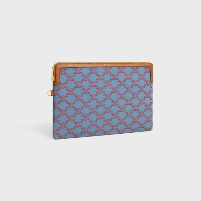 Petite pochette à bandoulière Cuir Triomphe en textile avec motif Triomphe sur toute la surface Petite pochette à bandoulière Cuir Triomphe en textile avec motif Triomphe sur toute la surface