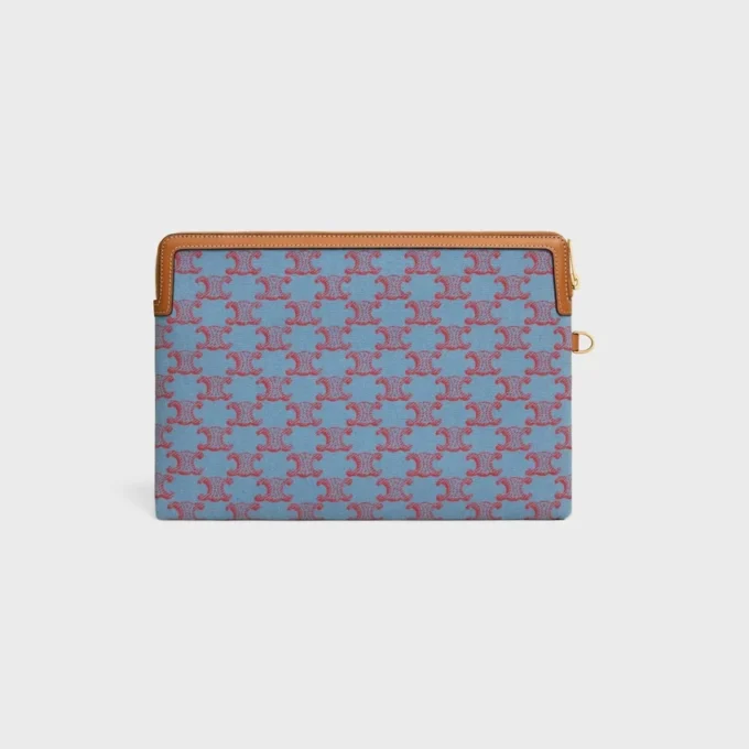 Petite pochette à bandoulière Cuir Triomphe en textile avec motif Triomphe sur toute la surface Petite pochette à bandoulière Cuir Triomphe en textile avec motif Triomphe sur toute la surface