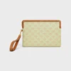 Petite pochette à bandoulière Cuir Triomphe en Toile Triomphe et veau