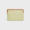 Petite pochette à bandoulière Cuir Triomphe en Toile Triomphe et veau