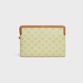 Petite pochette à bandoulière Cuir Triomphe en Toile Triomphe et veau