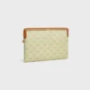 Petite pochette à bandoulière Cuir Triomphe en Toile Triomphe et veau