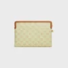 Petite pochette à bandoulière Cuir Triomphe en Toile Triomphe et veau