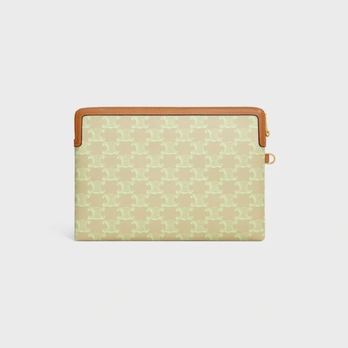 Petite pochette à bandoulière Cuir Triomphe en Toile Triomphe et veau