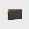 Petite pochette à bandoulière Cuir Triomphe en Triomphe Canvas et cuir de veau
