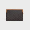 Petite pochette à bandoulière Cuir Triomphe en Triomphe Canvas et cuir de veau