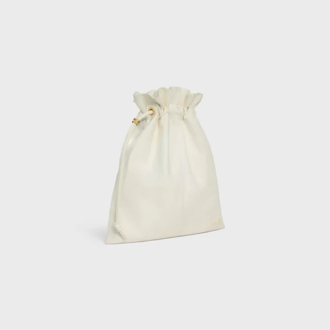 Petite pochette en cristal en cuir d&rsquo;agneau
