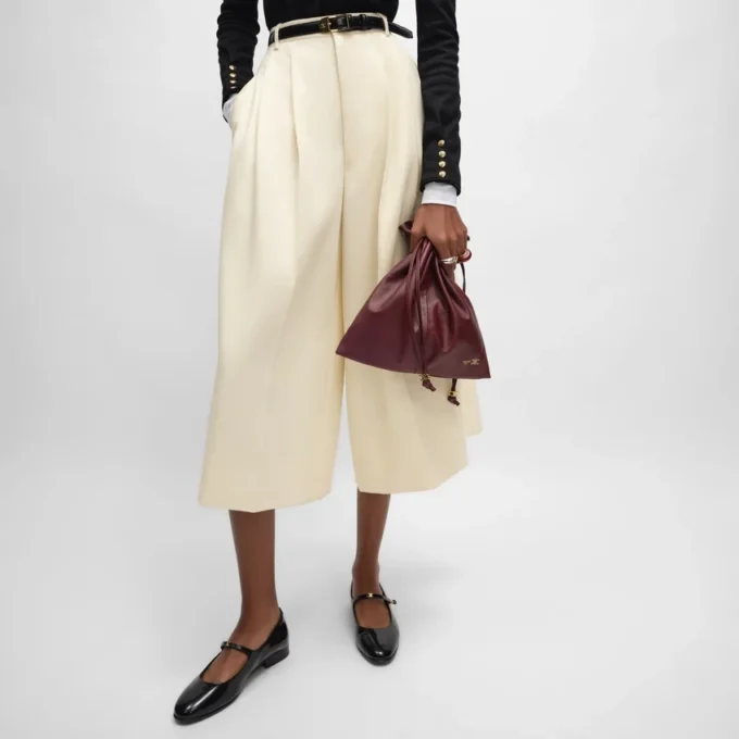 Petite pochette en cristal en cuir d&rsquo;agneau