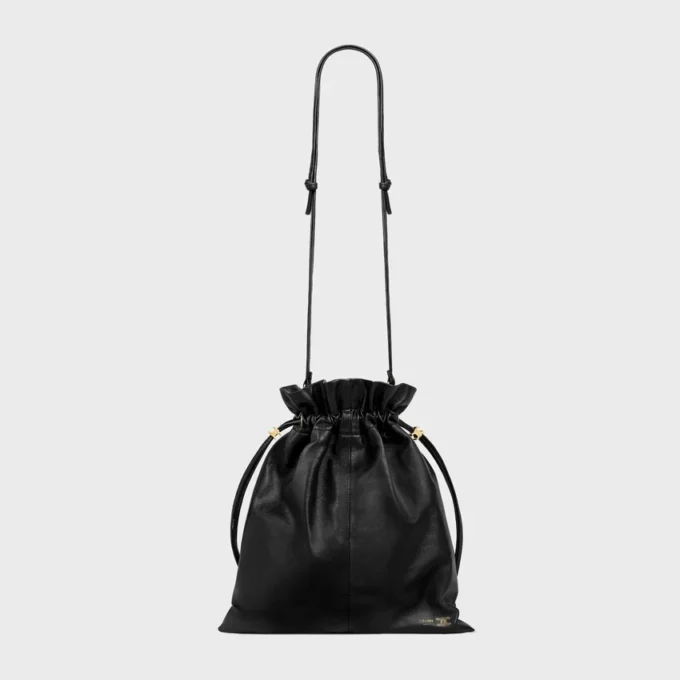 Petite pochette en cristal en cuir d&rsquo;agneau