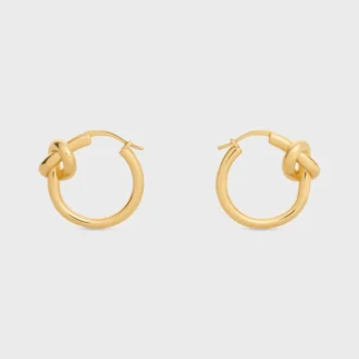Petites créoles Knot en laiton avec finition dorée