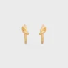 Petites créoles Knot en laiton avec finition dorée Petites créoles Knot en laiton avec finition dorée