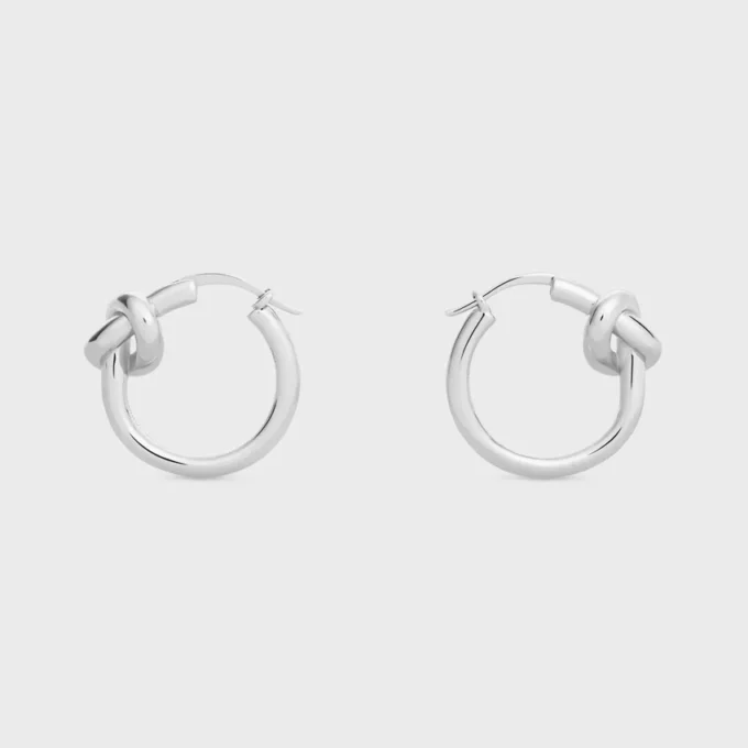 Petites créoles Knot en laiton avec finition rhodiée Petites créoles Knot en laiton avec finition rhodiée