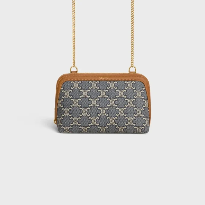 Pochette à chaîne en jacquard Triomphe intégral