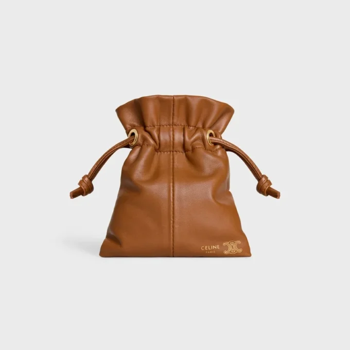 Pochette Micro Crystal en cuir d&rsquo;agneau lisse