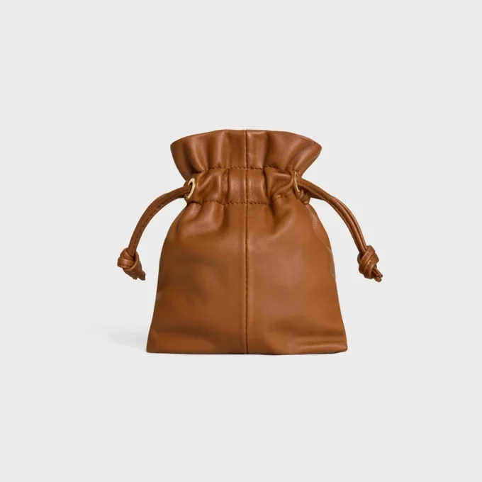 Pochette Micro Crystal en cuir d&rsquo;agneau lisse