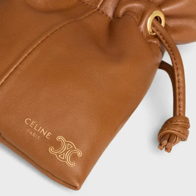 Pochette Micro Crystal en cuir d&rsquo;agneau lisse