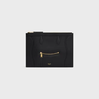 Pochette moyenne en cuir de veau brillant