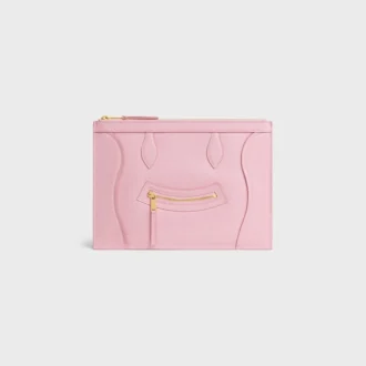 Pochette moyenne en cuir de veau brillant
