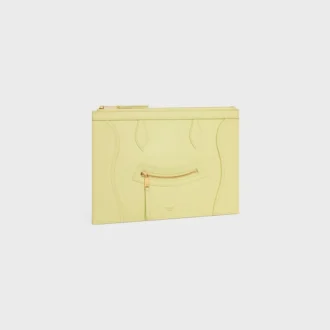 Pochette moyenne en cuir de veau brillant