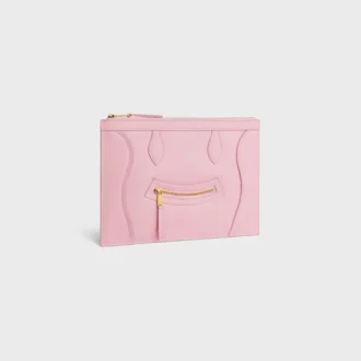 Pochette moyenne en cuir de veau brillant