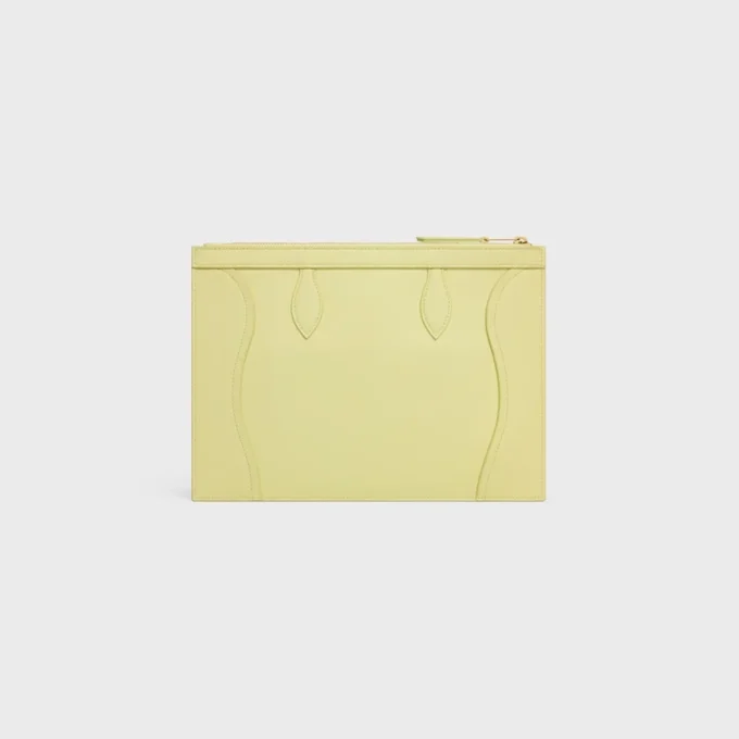 Pochette moyenne en cuir de veau brillant Pochette moyenne en cuir de veau brillant
