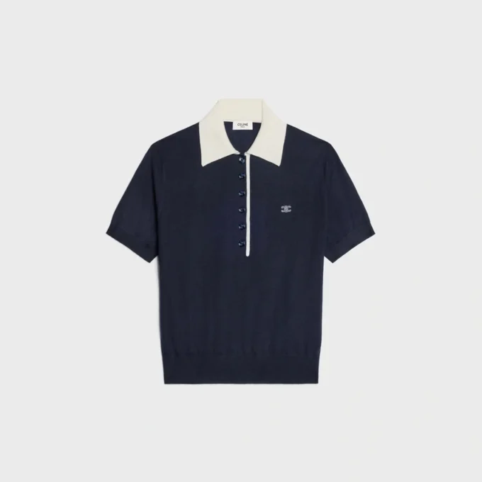 Polo en cachemire fin et soie