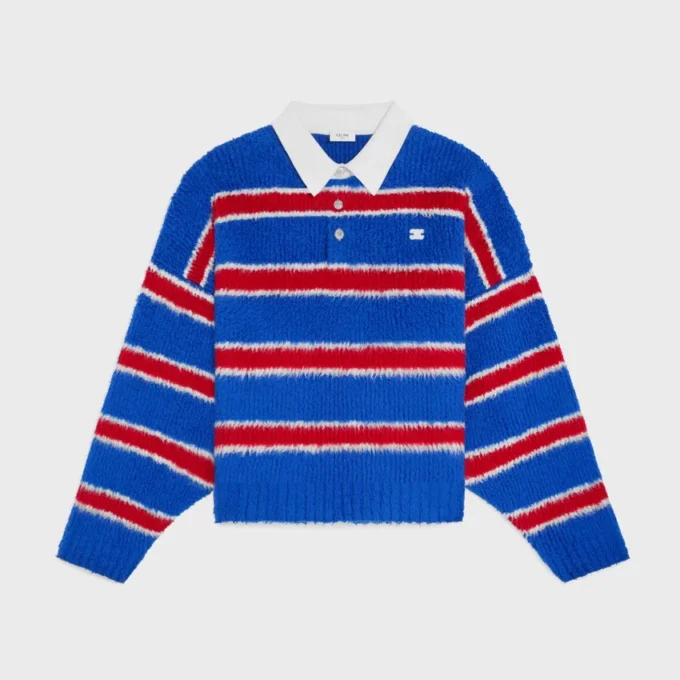 Polo en coton brossé rayé Polo en coton brossé rayé